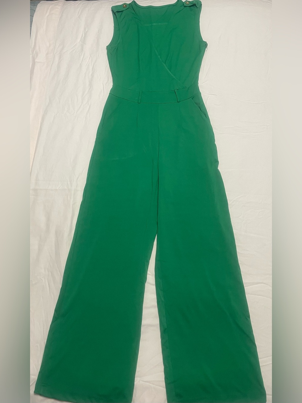 Sleeveless Wide-Leg Jumpsuit in Green